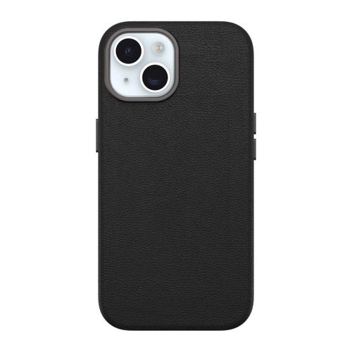 iPhone 15/14/13 Otterbox Symmetry Cactus Leather w/MagSafe case - Black (Noir Ash)