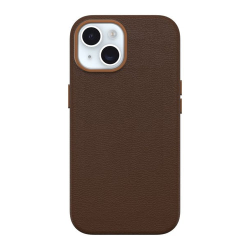 iPhone 15/14/13 Otterbox Symmetry Cactus Leather w/MagSafe case - Brown (Rich Adobe)