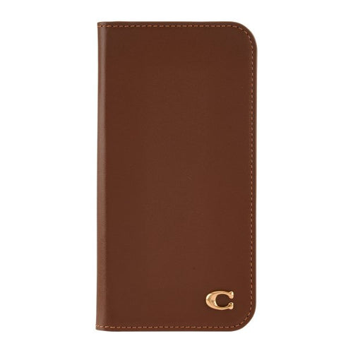 iPhone 16 Series Coach Leather Folio Case - Hazelnut