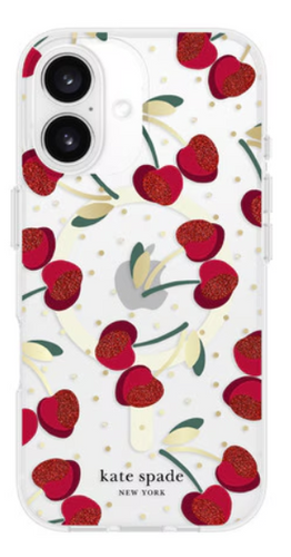 Kate Spade Protective Case w/MagSafe Cherry Dot for iPhone 16